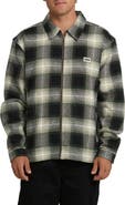 Billabong Bad Dog Boxy Fit Gradient Check Zip-Up Shacket