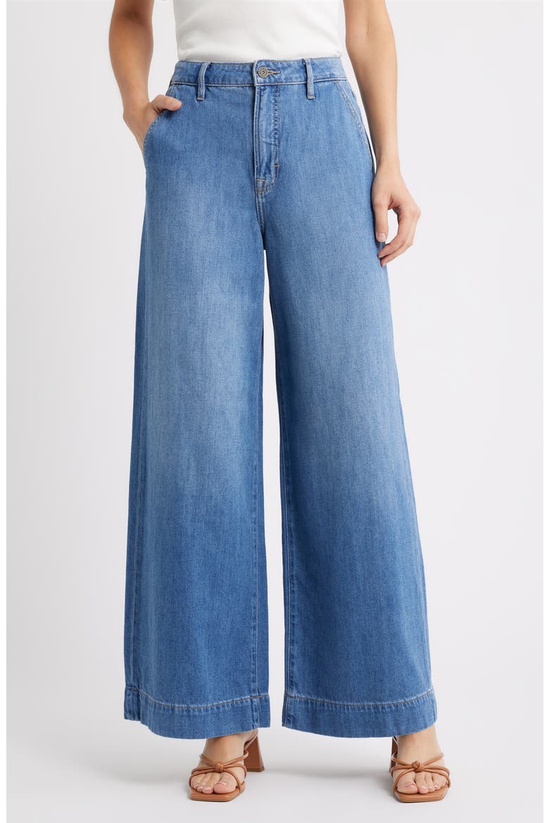 High Waist Super Wide Leg Jeans, Main, color, MEDIUM WASH