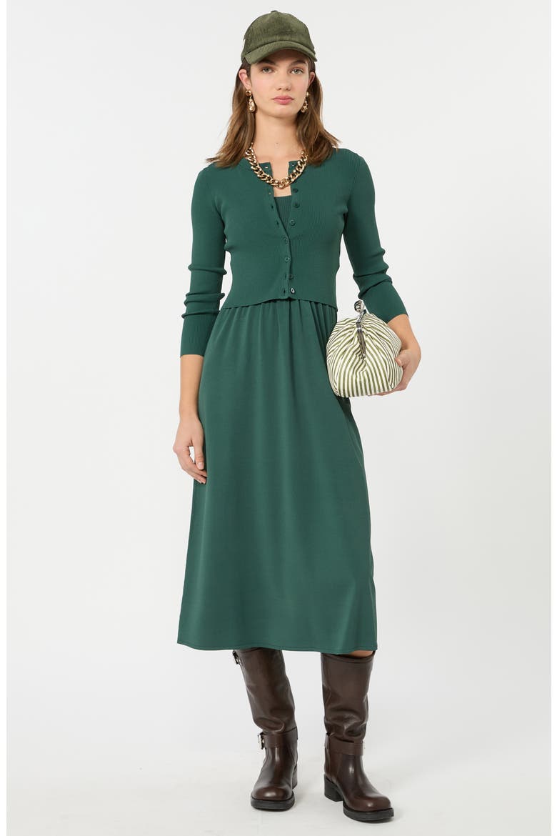 Calibri Midi Dress, Alternate, color, GREEN