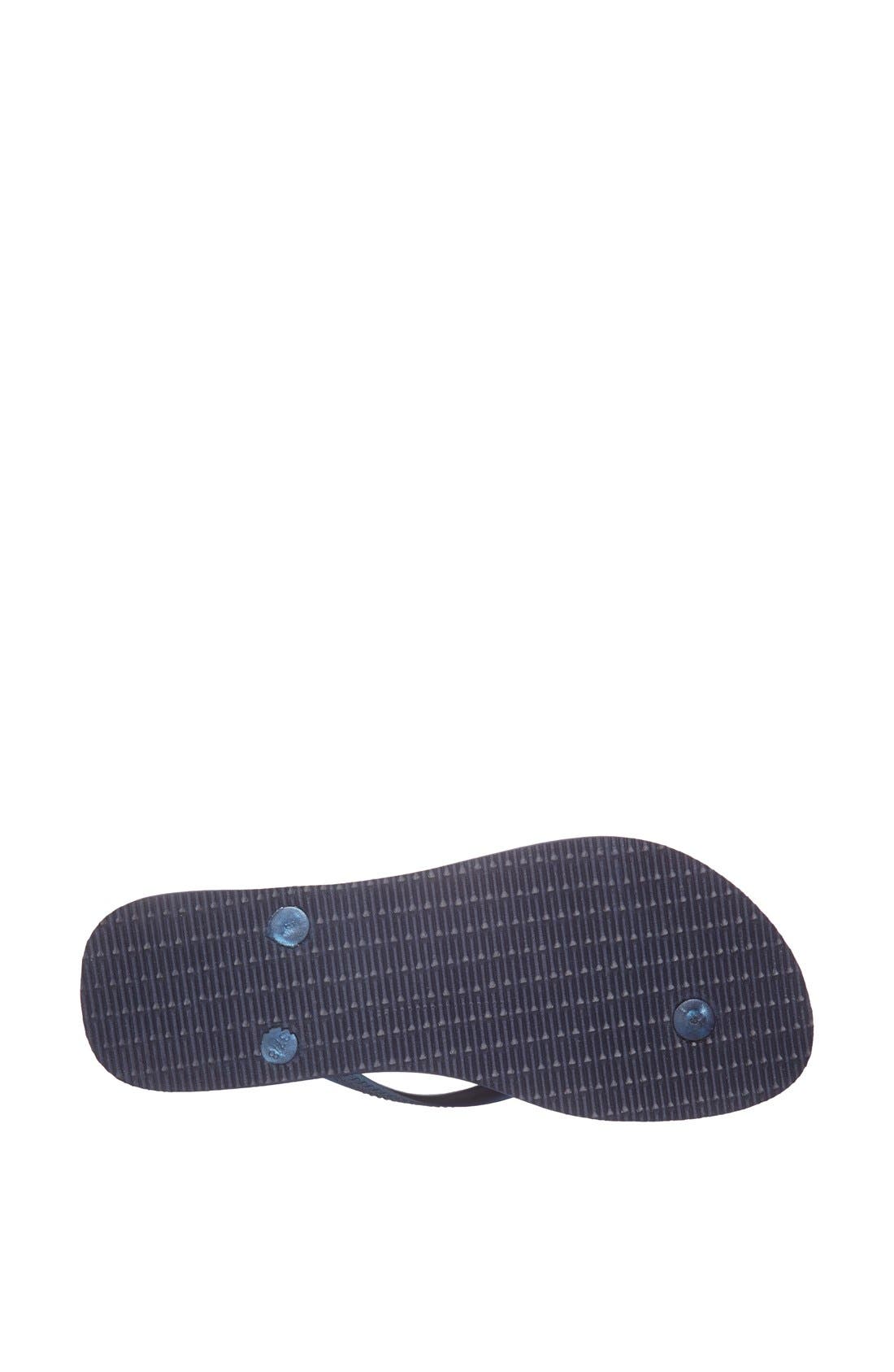 'Slim Crystal Glamour' Flip Flop, Alternate, color, NAVY BLUE