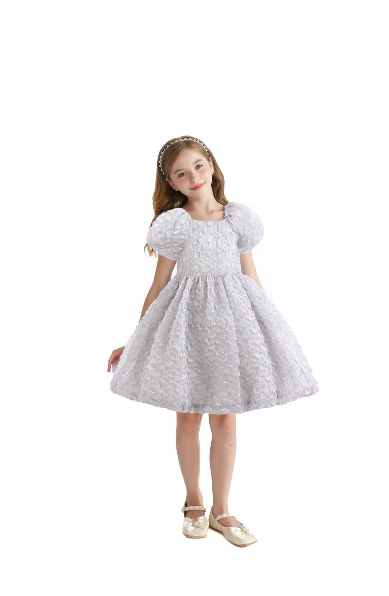 Sweet Cactus Textured Empire Dress, Main, color, Grey