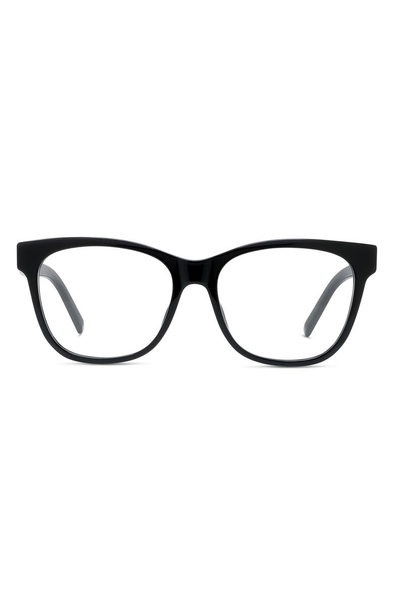 Givenchy GV Day 54mm Geometric Optical Glasses, Main, color, Shiny Black