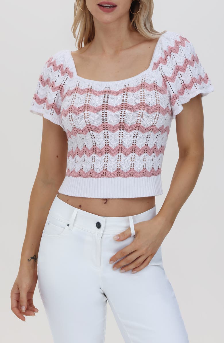 525 Kalli Chevron Stripe Knit Crop Top, Main, color,