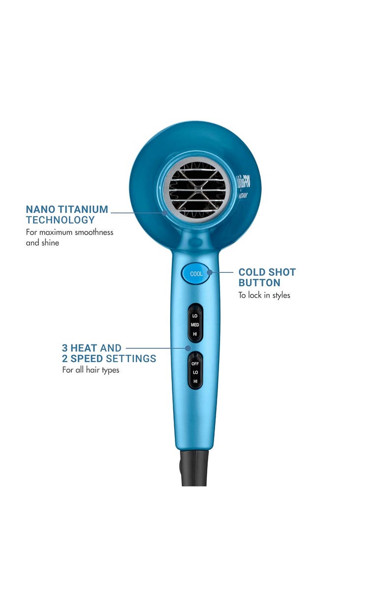 BaBylissPRO Nano Titanium Dryer, Alternate, color, Blue
