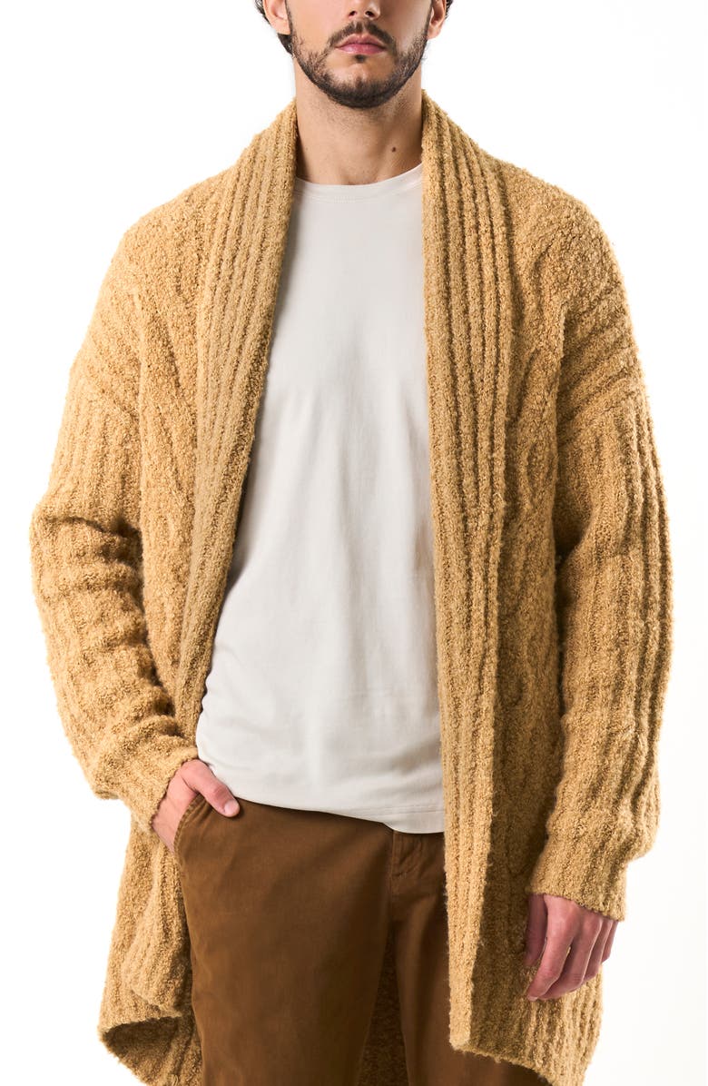 Velez Selva Ribbed Cardigan, Main, color, Honey