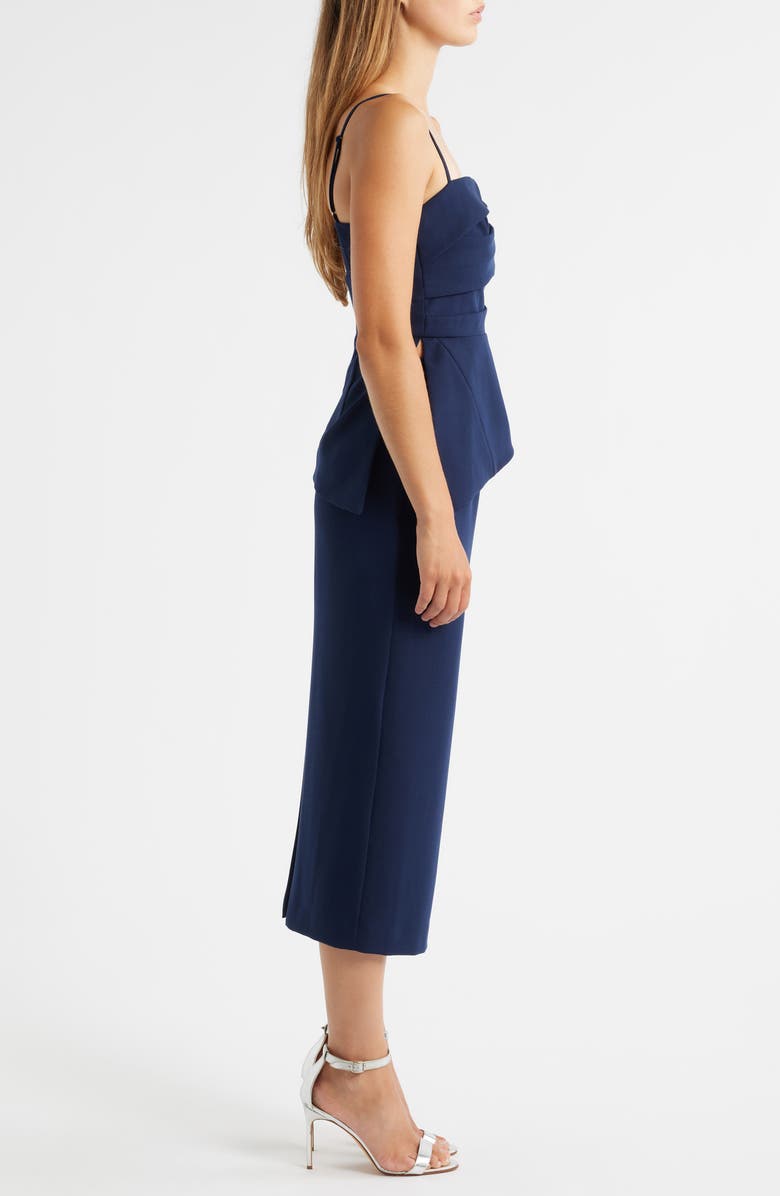 Black Halo Marla Pleated Top & Pencil Skirt Set, Alternate, color, Navy