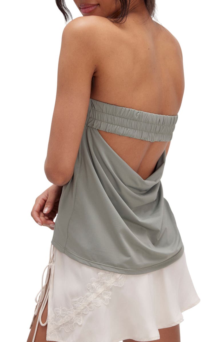 Free People Running Late Tube Top, Alternate, color, Forest Fog