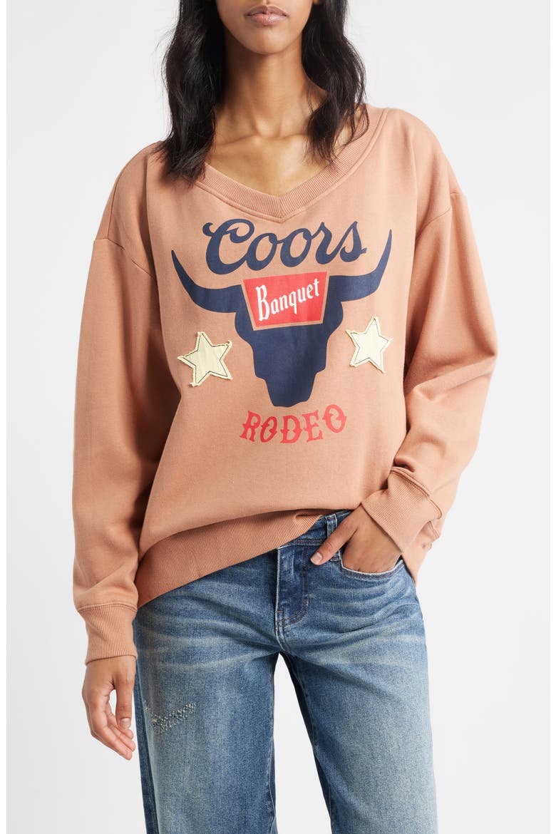 Coors® Rodeo Appliqué Graphic Sweatshirt, Main, color, MOCHA MOUSSE