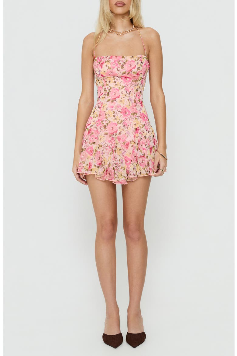 Delamere Floral Halter Minidress, Main, color, PINK FLORAL