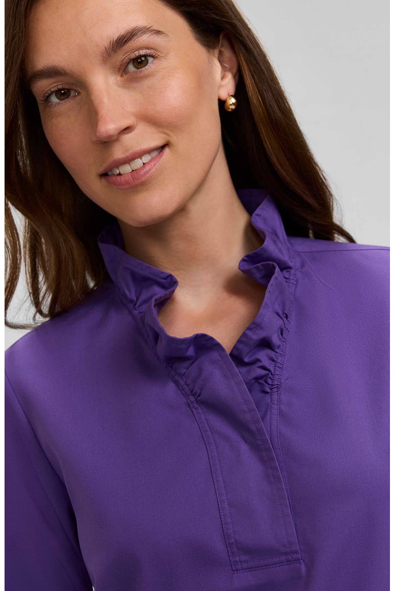 Tammy Ruffled Cotton Popover, Alternate, color, ROYAL PURPLE