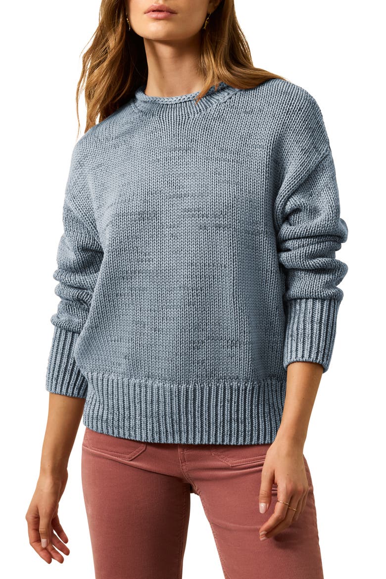 Sunwashed Roll Neck Sweater, Main, color, BLUE