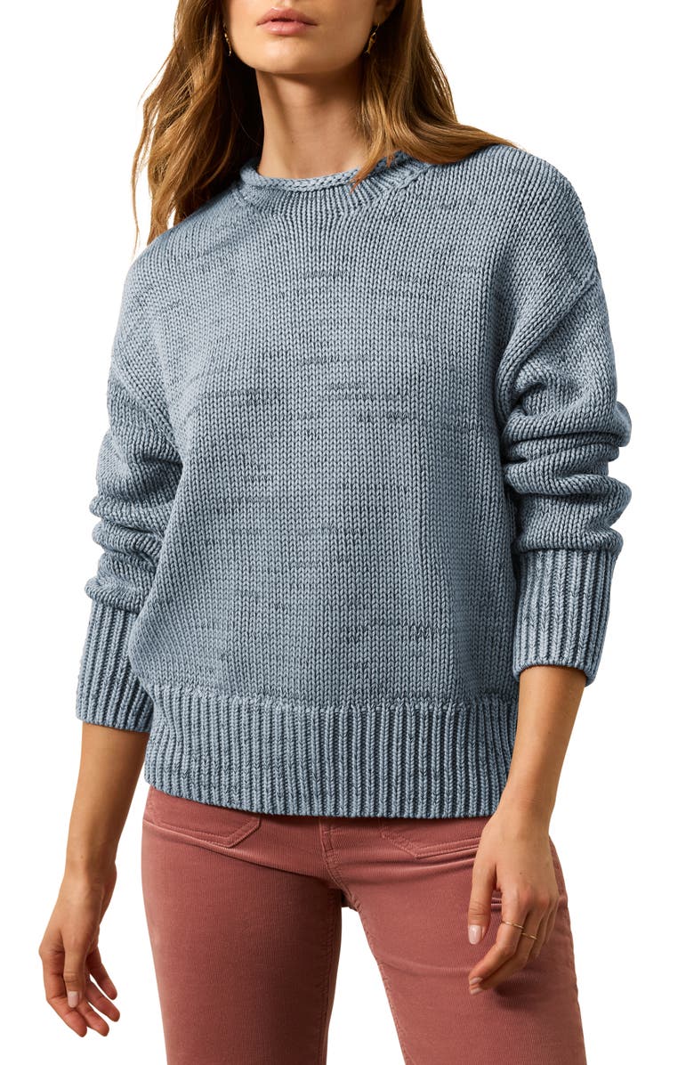 Faherty Sunwashed Roll Neck Sweater, Main, color, Blue