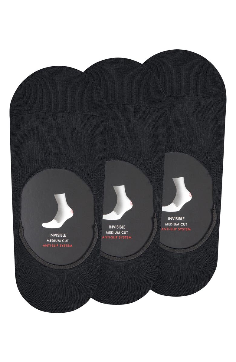 Falke Step Cotton 3-Pack No Show Socks, Alternate, color, Black