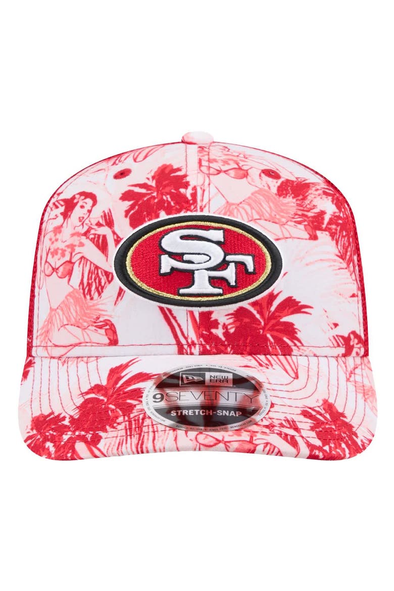 Men's New Era Scarlet San Francisco 49ers Hula 9SEVENTY Adjustable Trucker Hat, Alternate, color, Scarlet