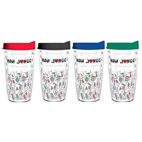Mah Jongg Direct Mah Jongg Tumbler 16 oz Drinkware Set In White
