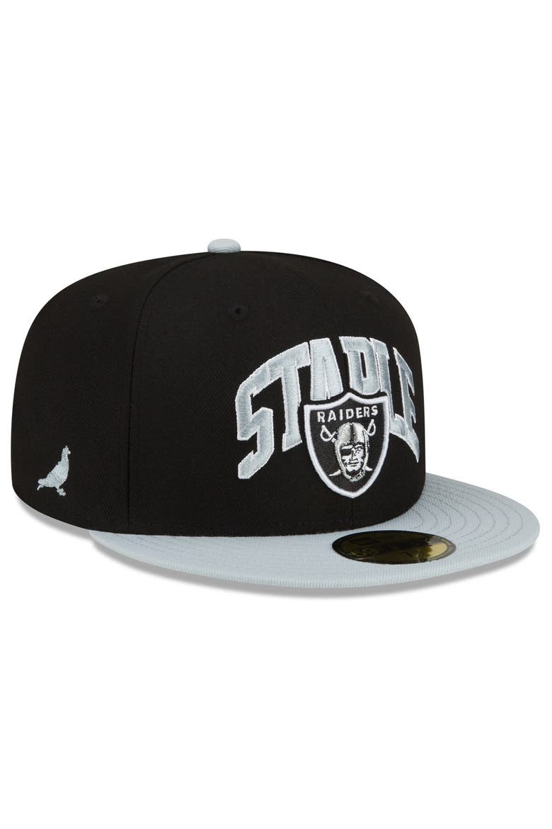 Men's New Era Black/Gray Las Vegas Raiders NFL x Staple Collection 59FIFTY Fitted Hat, Main, color, Black