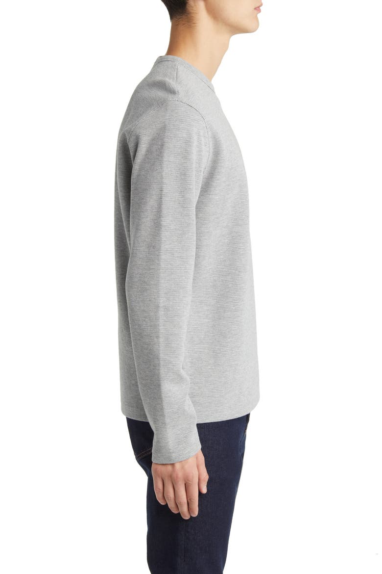 Cotton Blend Waffle Knit Top, Alternate, color, HEATHER GREY/ SIERRA PINE