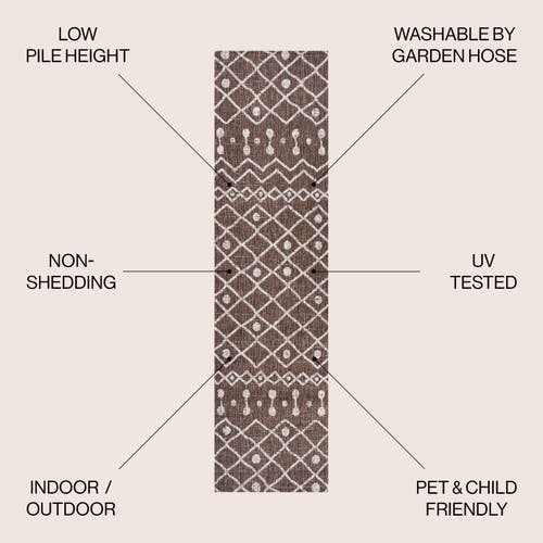 Jonathan Y Nokat  Bohemian Indoor/outdoor Area Rug In Brown/beige