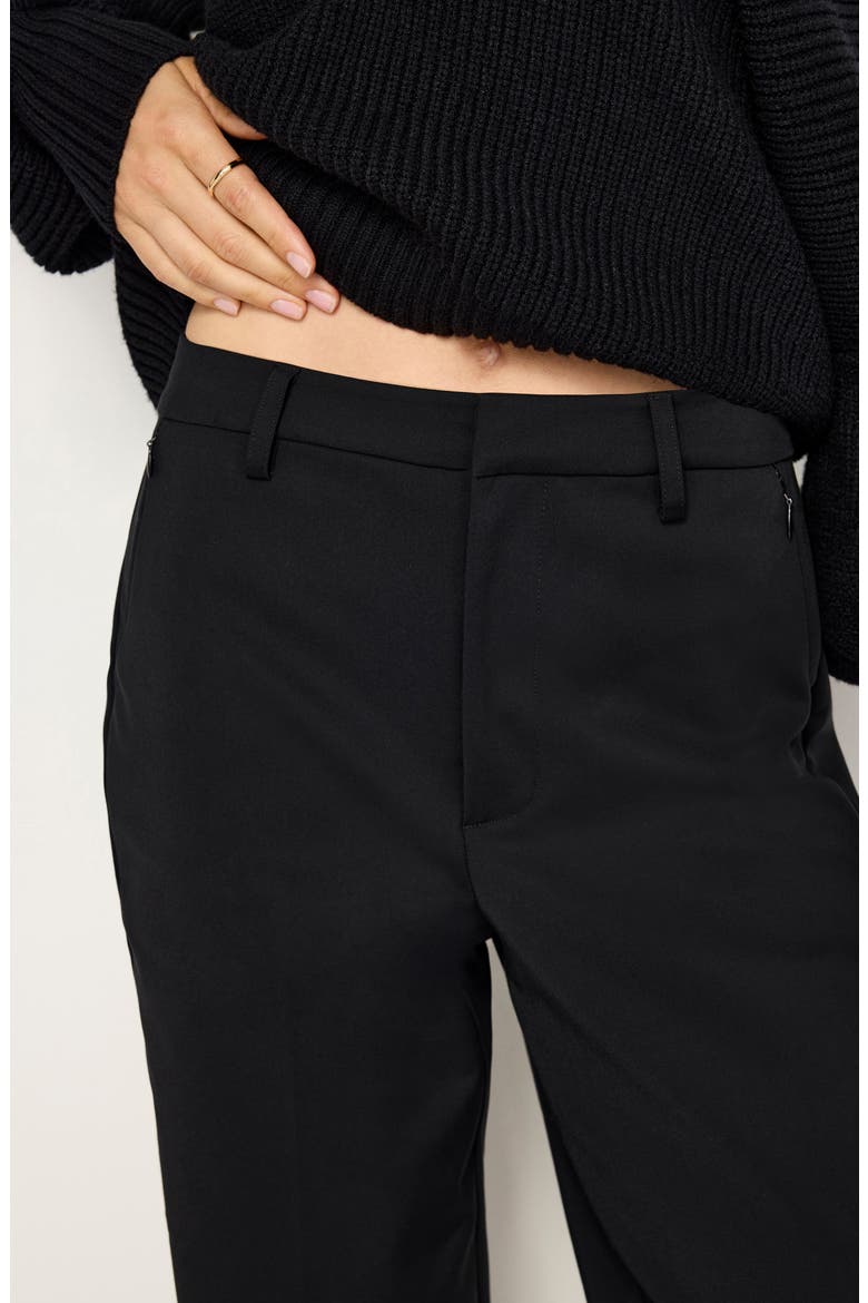 Cotton Blend Straight Leg Pants, Alternate, color, BLACK001