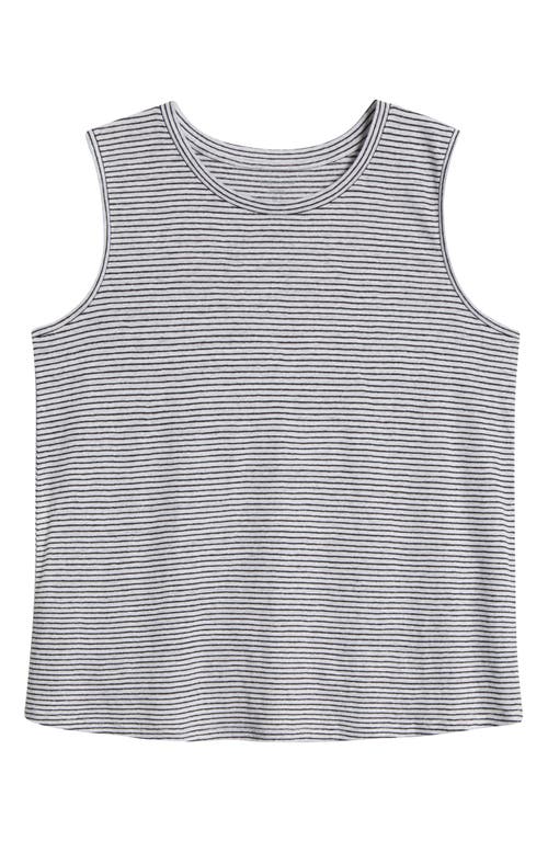 Eileen Fisher Stripe Crewneck Organic Linen Tank