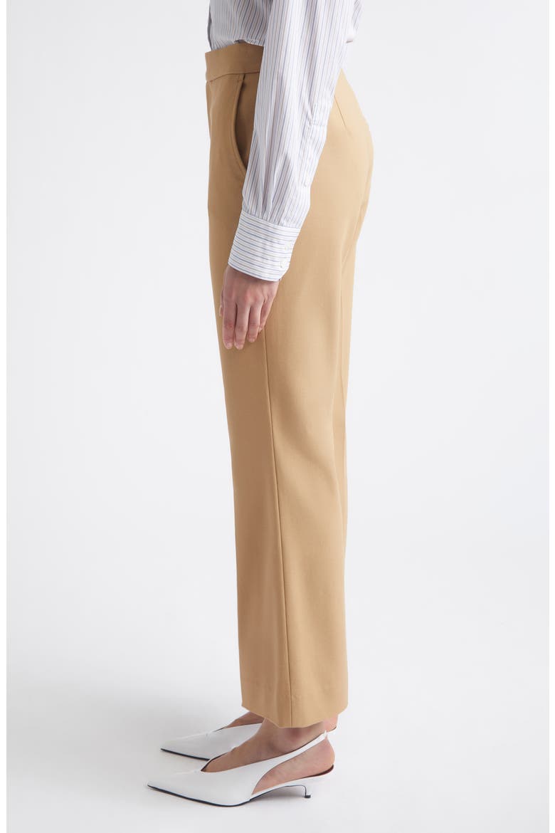 High Waist Organic Cotton Flare Pants, Alternate, color, HONEY