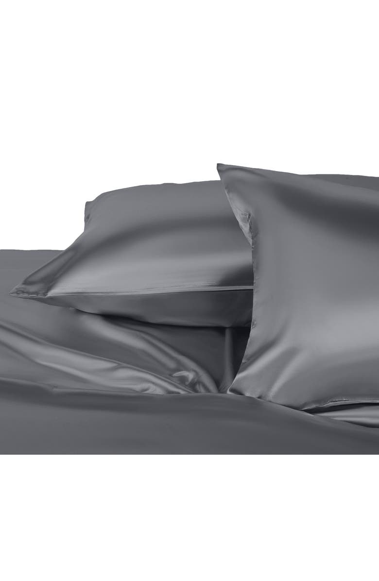 Martex Set of 2 Elegance Satin Pillowcases, Alternate, color, Silver