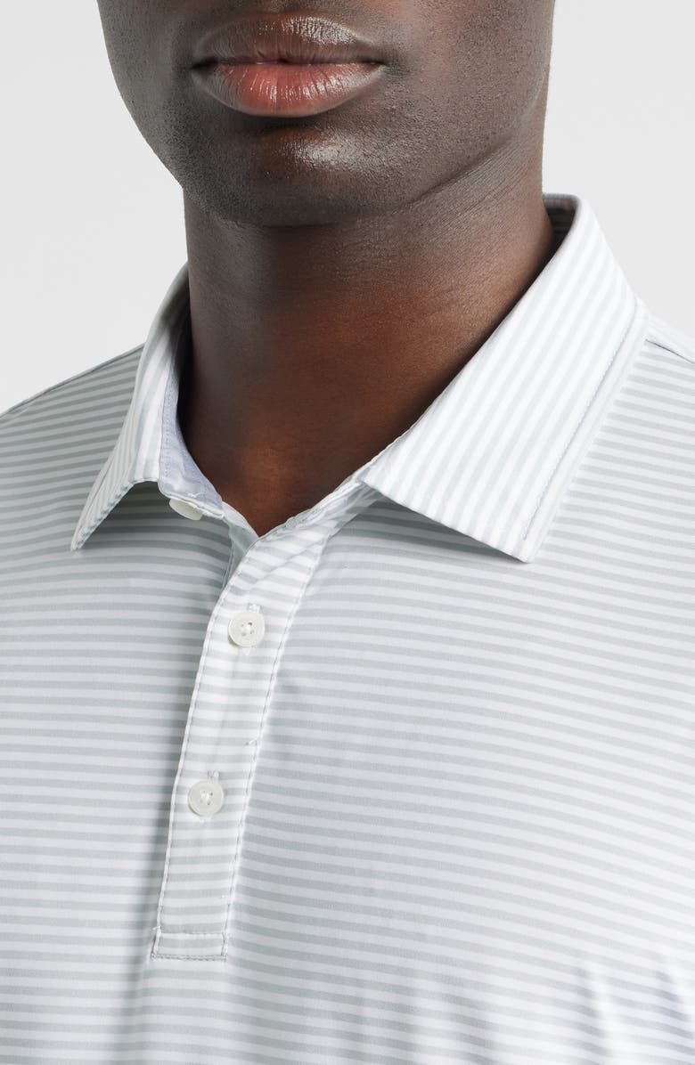 Swannies Smith Stripe Performance Golf Polo, Alternate, color, Glacier White