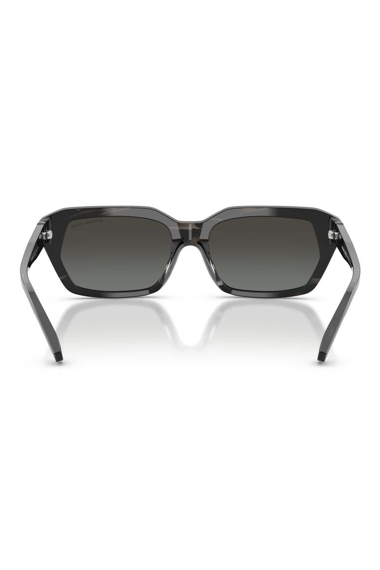 Lake Tahoe 54mm Mirrored Rectangular Sunglasses, Alternate, color, BLACK HORN / BLACK MIRROR