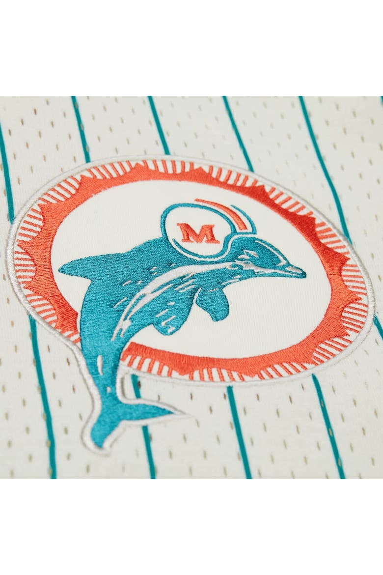 Men's Mitchell & Ness  Cream Miami Dolphins Final Seconds Vintage Logo Mesh Button-Up Shirt, Alternate, color, Cream