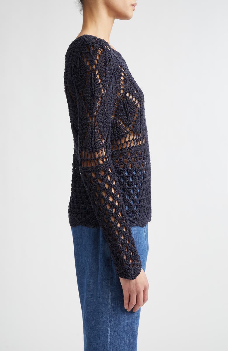 Eleventy Open Double Stitch Linen & Silk Sweater, Alternate, color, Blue