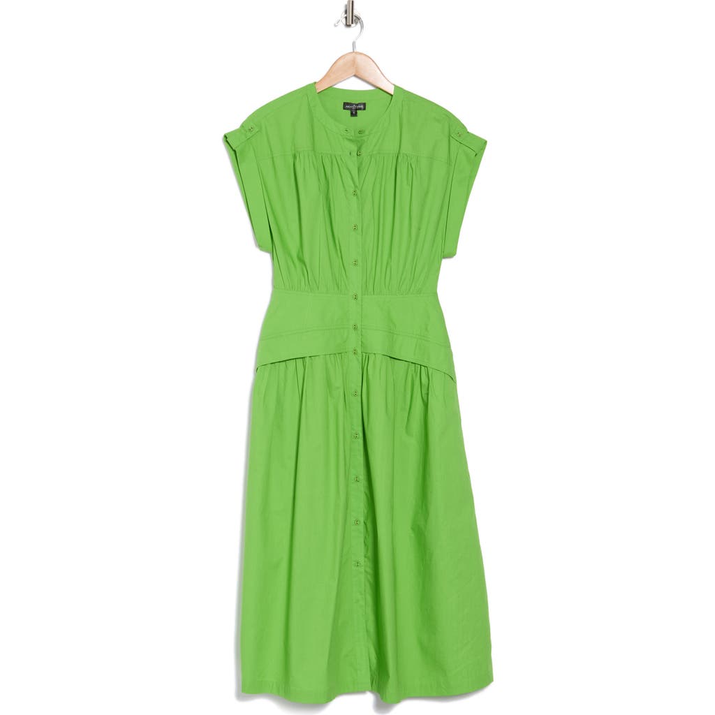 Area Stars Cuff Button Front Dress In Green