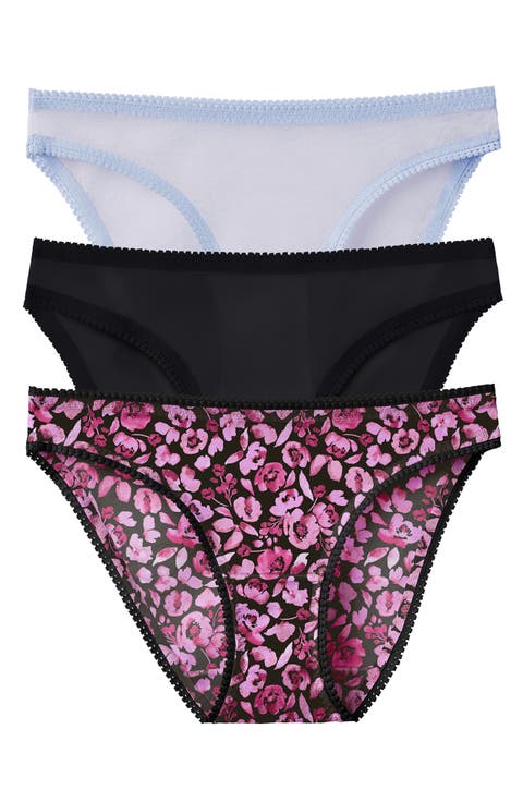 3-Pack Mesh Hip Bikinis