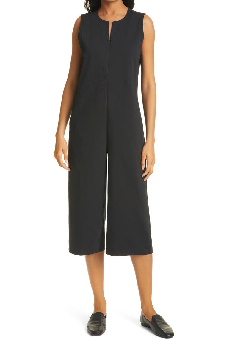 Crop Wide Leg Jumpsuit, Main, color, BLACK