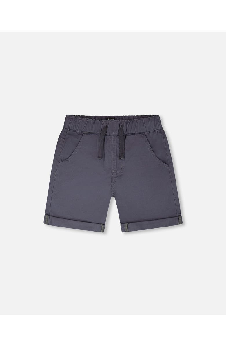 Deux par Deux Folded Hems Stretch Twill Shorts, Main, color, Grey