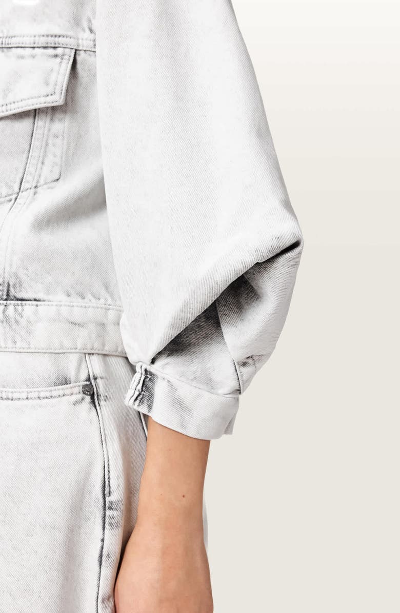 AllSaints Luca Boxy Denim Jacket, Alternate, color, Bleached Grey