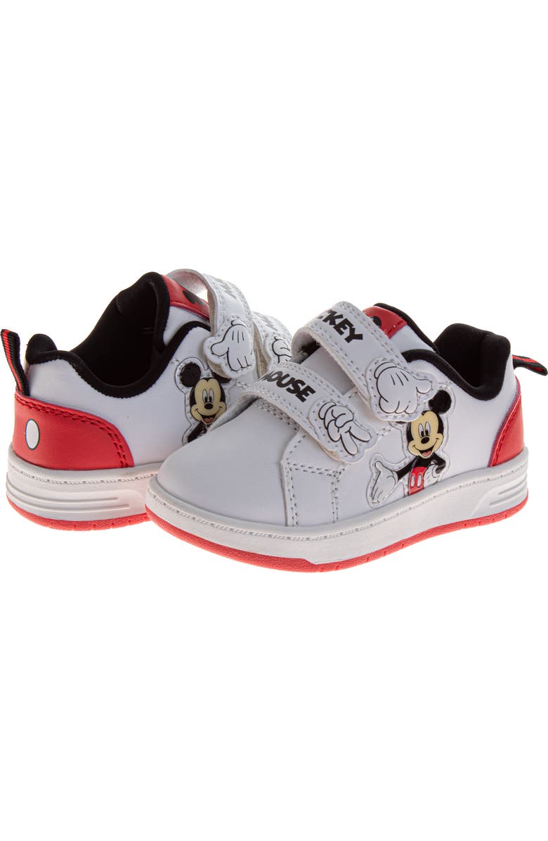 Disney Mickey Mouse Sneakers Boys' Comfortable Stylish, Alternate, color, White Red