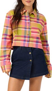 O'Neill Pippa Plaid Cropped Flannel Shirt