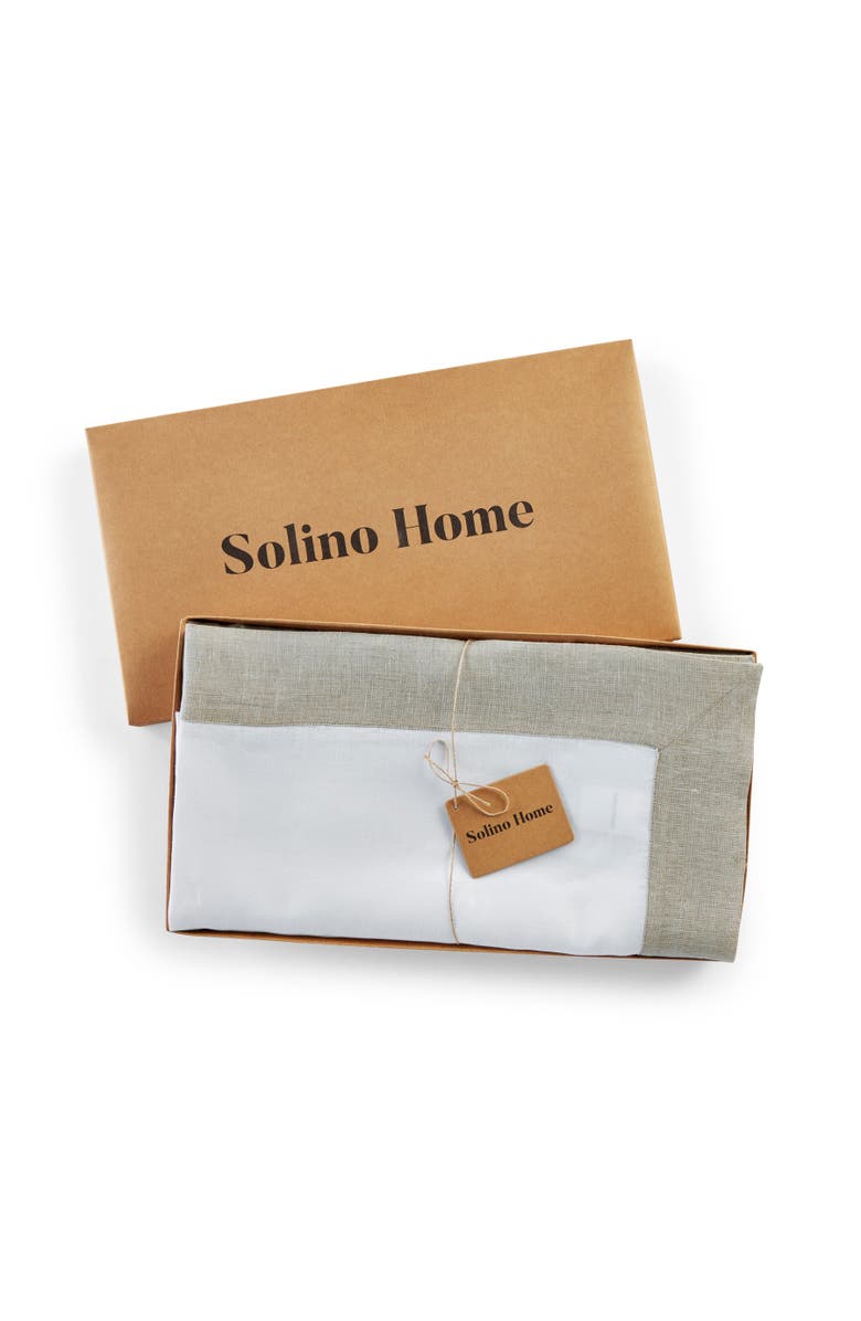 Solino Home Linen Table Throw - Festive Edge, 52" x 52", 52" x 52", Alternate, color, 