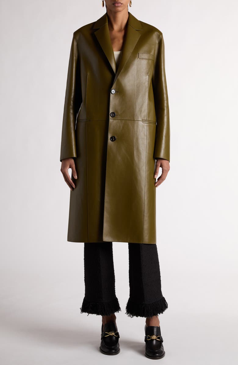 Bottega Veneta Bonded Leather Coat, Alternate, color, 