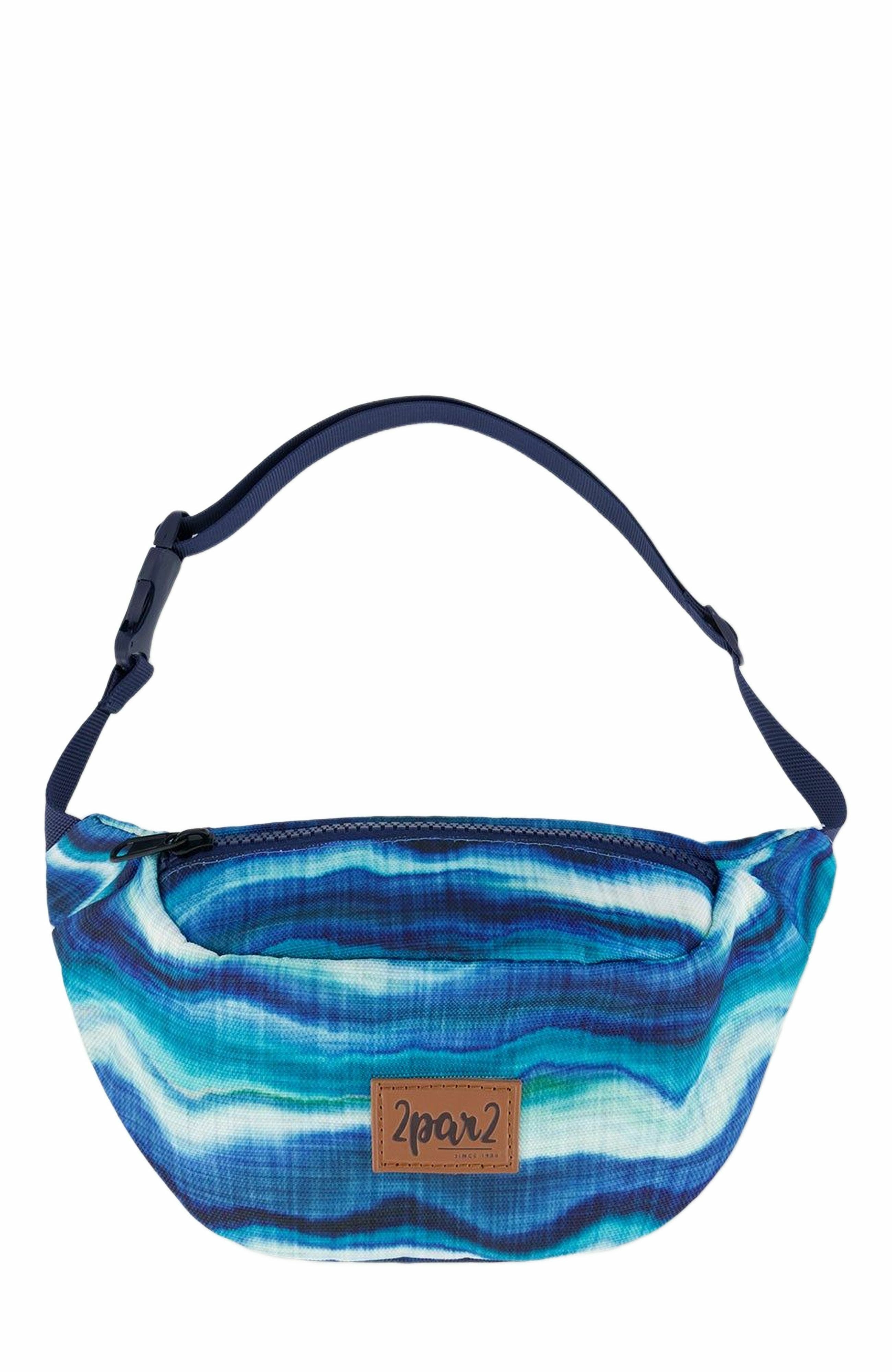 Deux par Deux Boy's Printed Fanny Pack Blue Wave And Black, Main, color, 