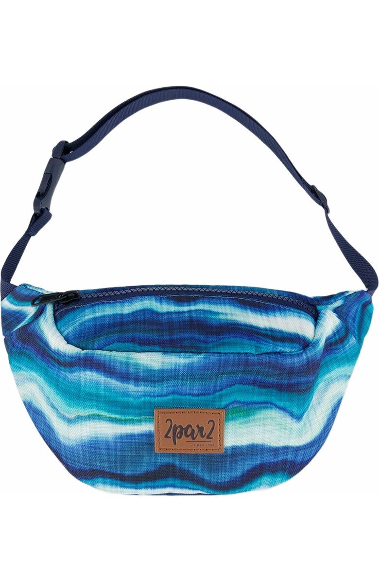Deux par Deux Boy's Printed Fanny Pack Blue Wave And Black, Main, color,