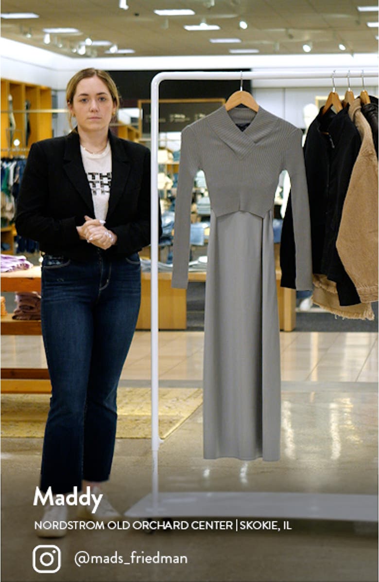 Hana Two-Piece Crop Rib Sweater & Satin Slipdress, sales video thumbnail