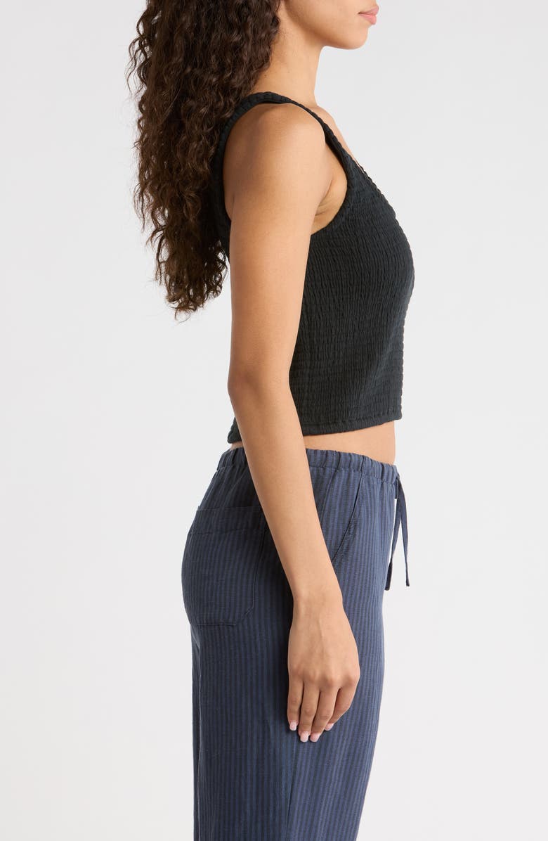Marine Layer Coralina Crop Cotton Rib Tank, Alternate, color, Black