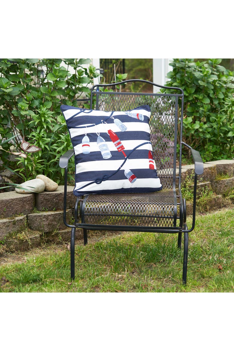 Buoys and Rope Pillow, Alternate, color, Blue