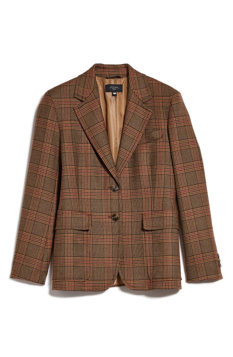 Weekend Max Mara Dorico Plaid Virgin Wool Jacket, Alternate, color, 