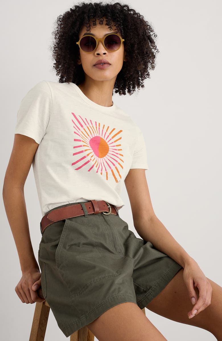 Seasalt Cornwall Printing Ink Organic Cotton Graphic T-Shirt, Alternate, color, Sunrise Graphic Chalk