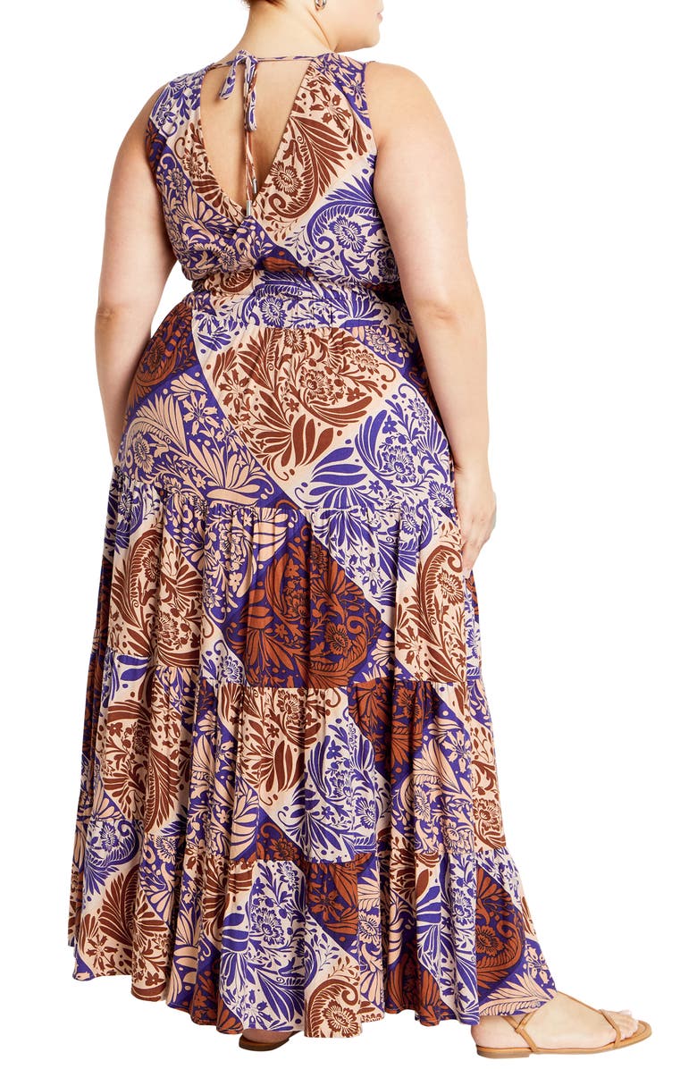City Chic Becca Print Sleeveless Maxi Dress, Alternate, color, Print