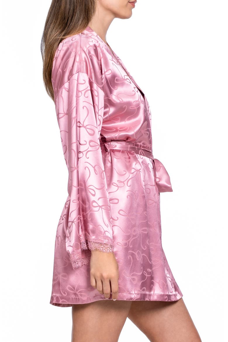 Casey Jacquard Bow Satin Wrap, Alternate, color, ROSE