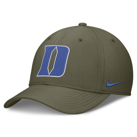 Men's Nike  Olive Duke Blue Devils Primetime SwooshFlex Dri-FIT Hat