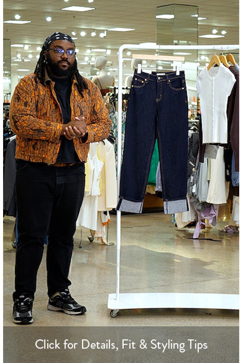 High Waist Deep Cuff Straight Leg Jeans video